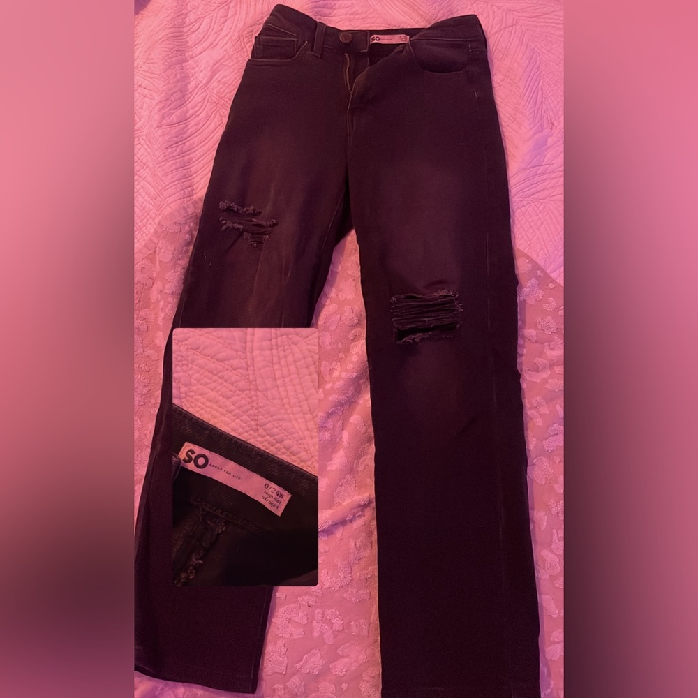 SO Black Ripped Jeans